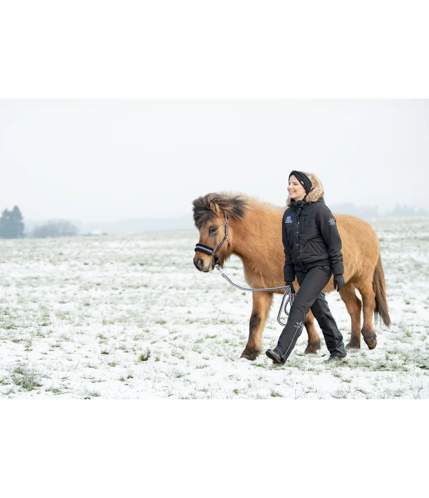FENGUR Veste d'équitation à capuche hiver Elgur noir
