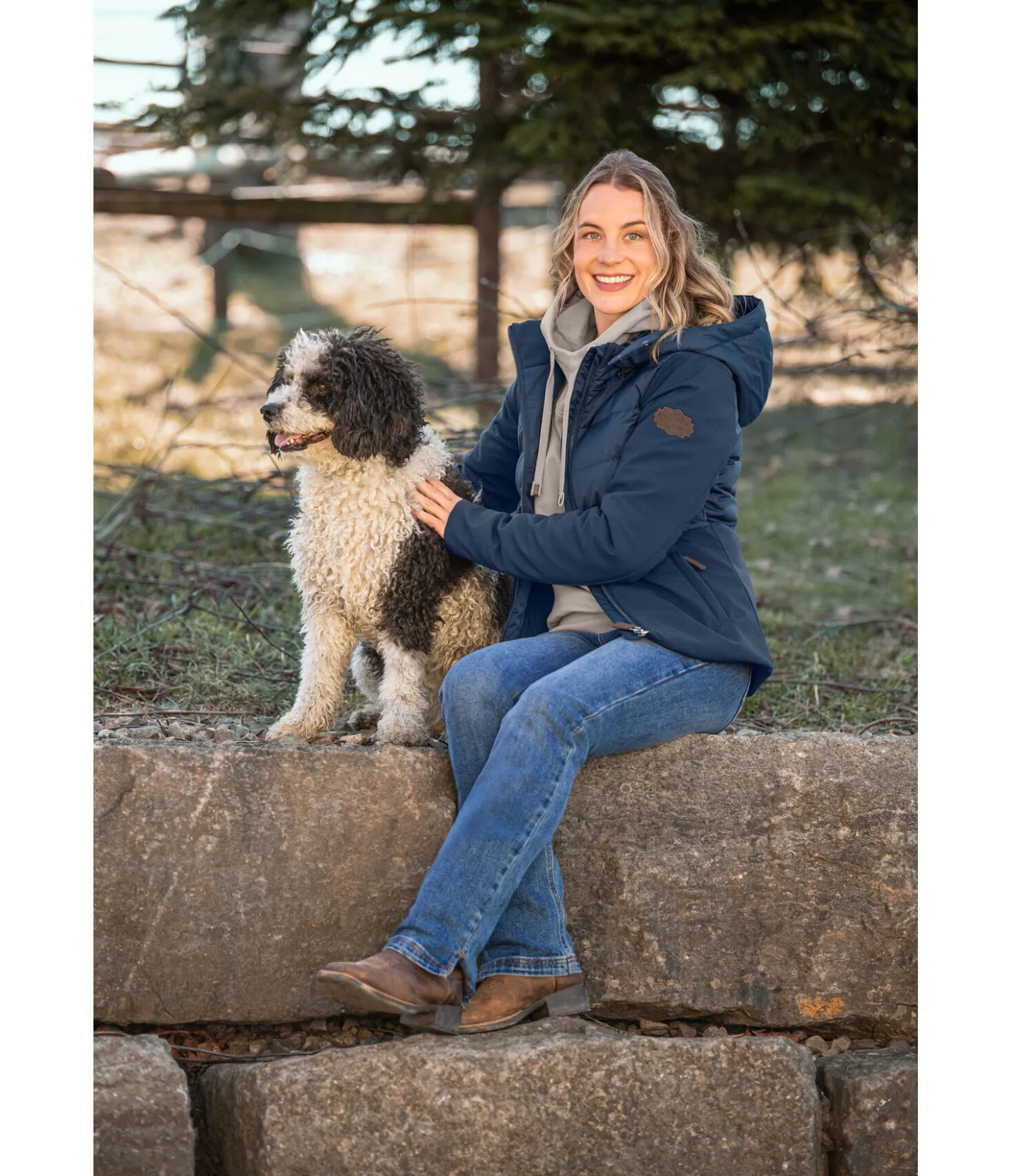 STONEDEEK Veste d'équitation bi-matière Jane océan atlantique Discount