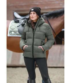 STEEDS Veste d'équitation matelassée à capuche Leela II forêt Clearance