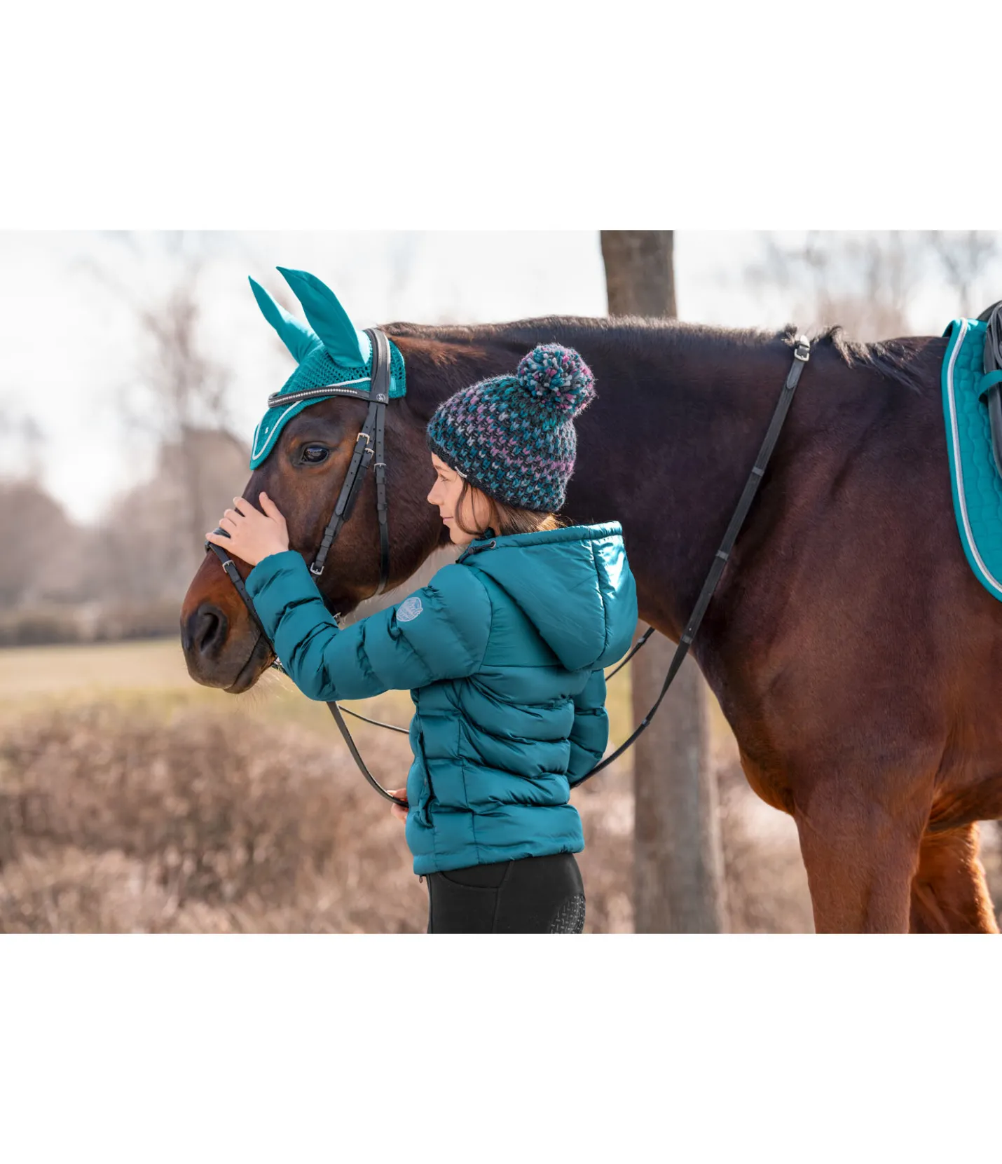 STEEDS Veste d'équitation matelassée hiver enfant Fenna turquoise foncé Hot