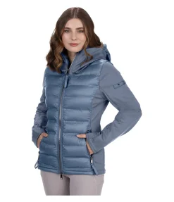 Felix Bühler Veste d'équitation softshell bi-matière à capuche Celina bleu fumée Hot