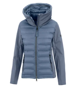 Felix Bühler Veste d'équitation softshell bi-matière à capuche Celina bleu fumée Hot