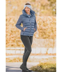 Felix Bühler Veste d'équitation softshell bi-matière à capuche Celina bleu fumée Hot