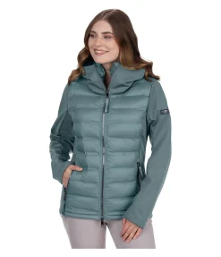 Felix Bühler Veste d'équitation softshell bi-matière à capuche Celina vert jade Best