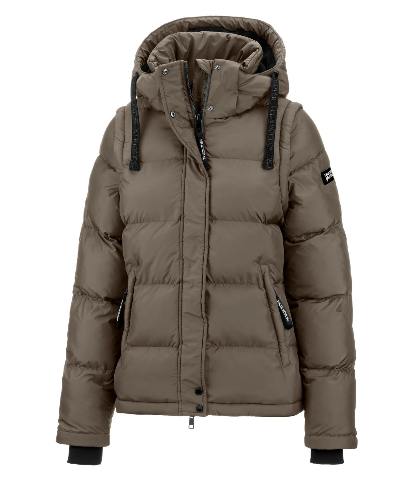 Felix Bühler Veste matelassée à capuche 2 en 1 Elis taupe foncé Discount