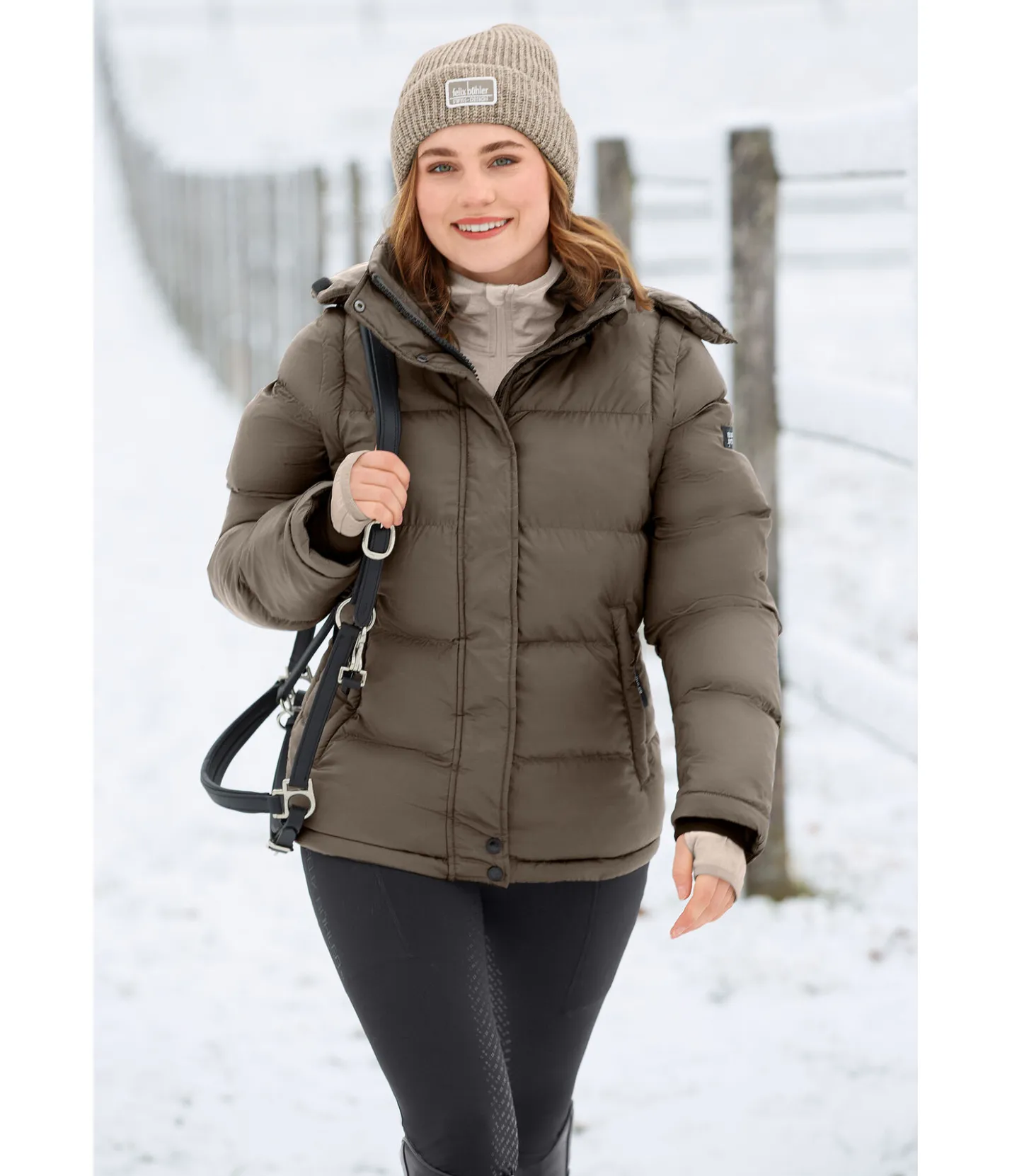 Felix Bühler Veste matelassée à capuche 2 en 1 Elis taupe foncé Discount