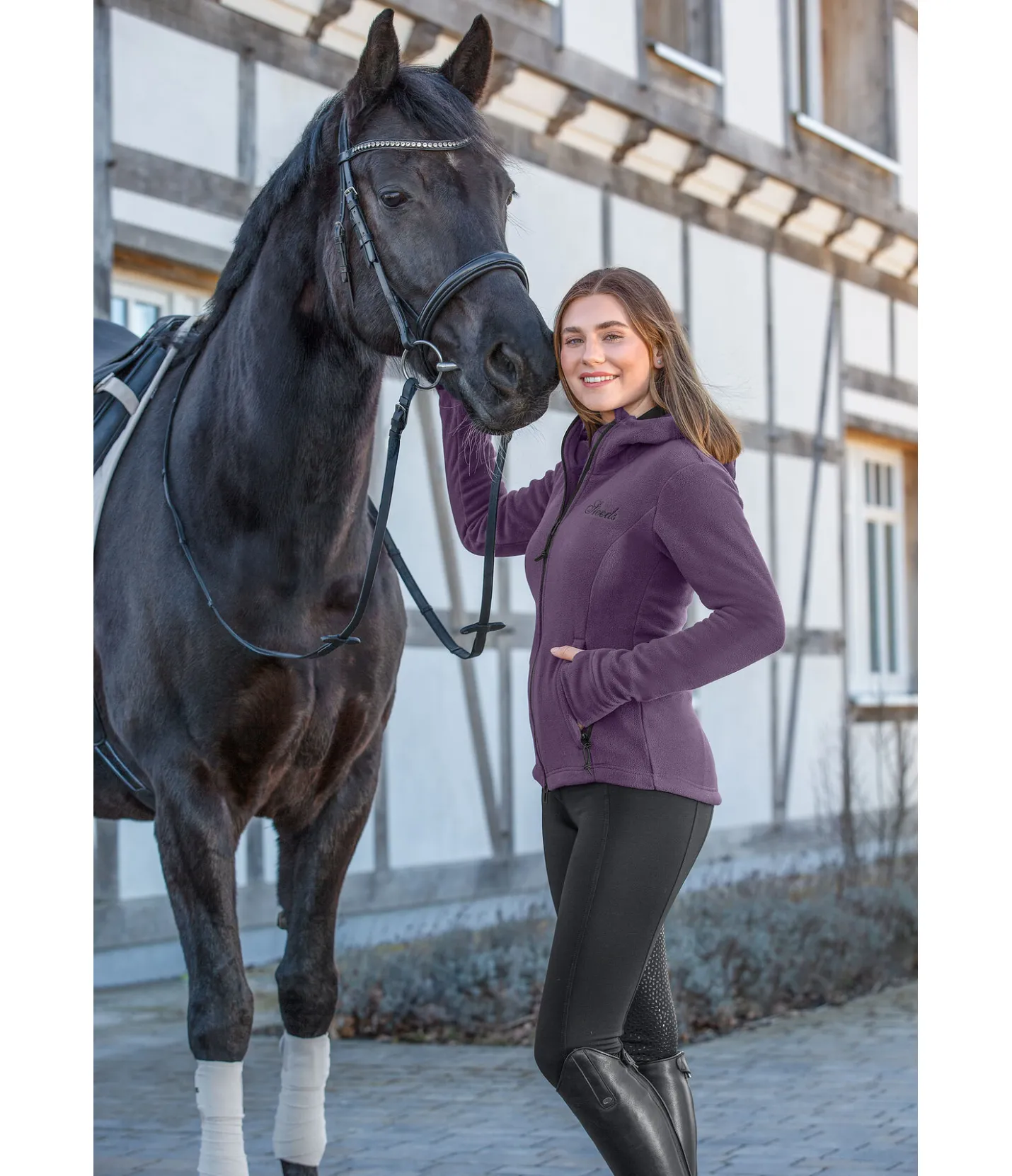 STEEDS Veste polaire à capuche hiver Kiki baie noir Discount