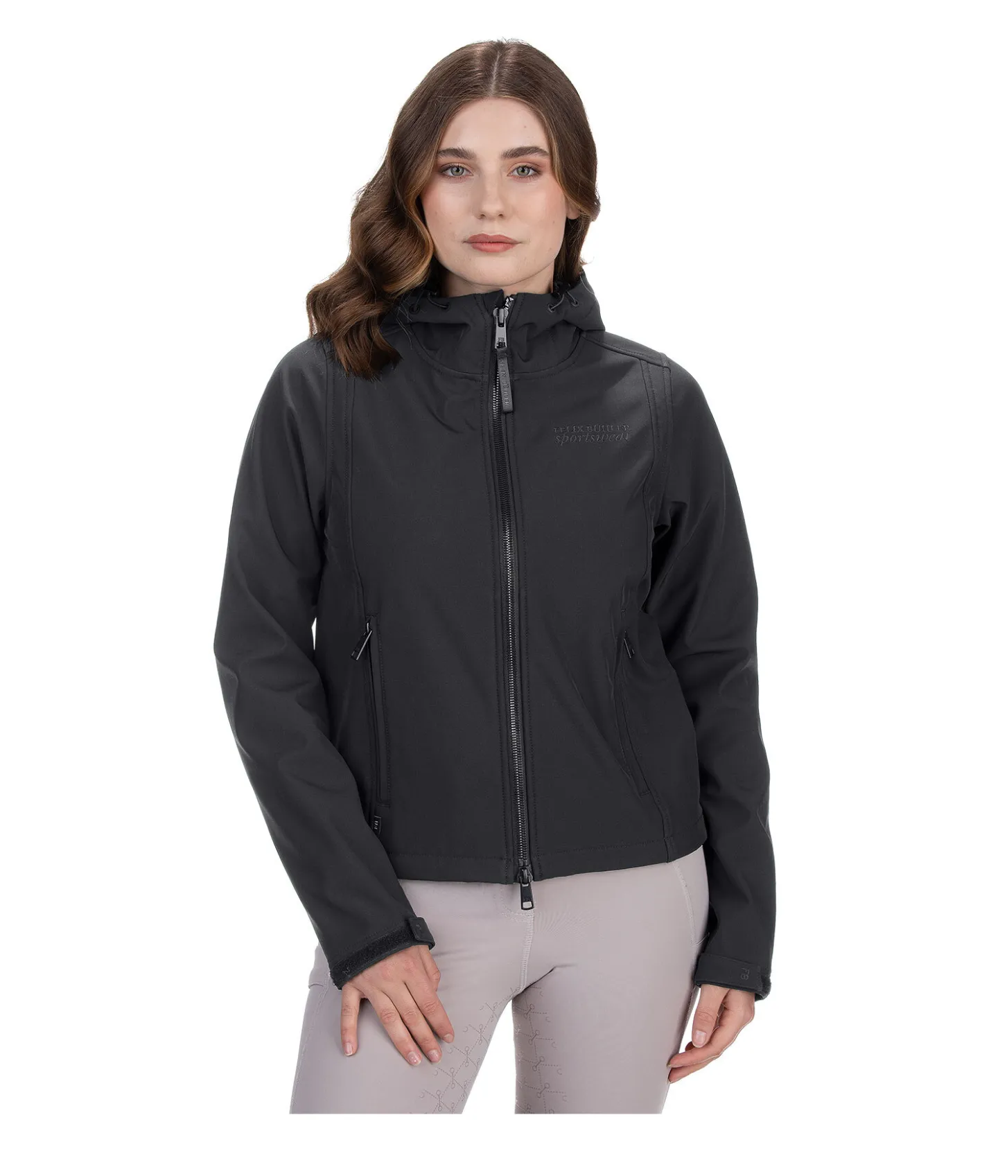 Felix Bühler Veste softshell cropped à capuche Hanne noir Hot