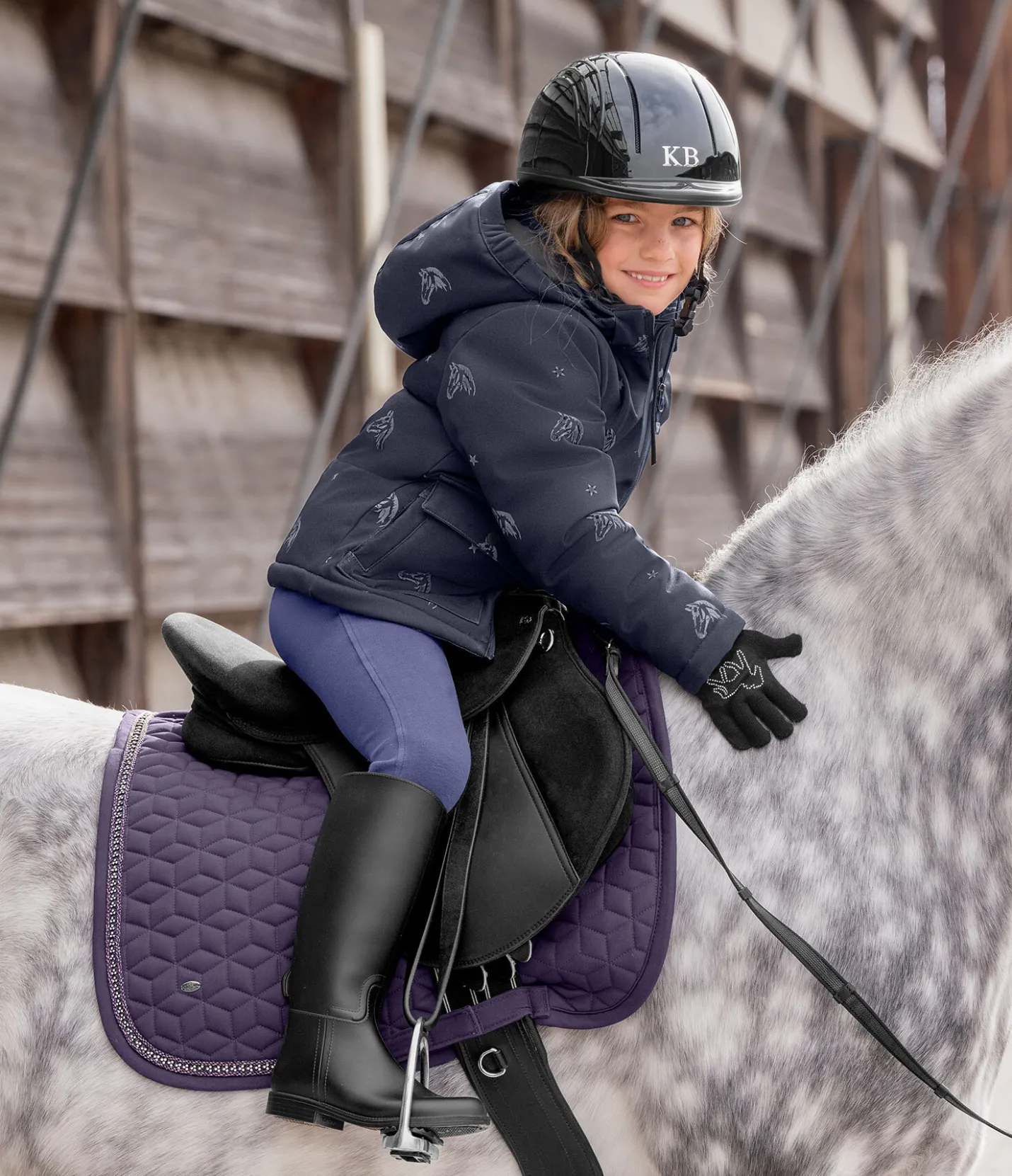 STEEDS Veste softshell d'hiver enfant Janice II marine Hot